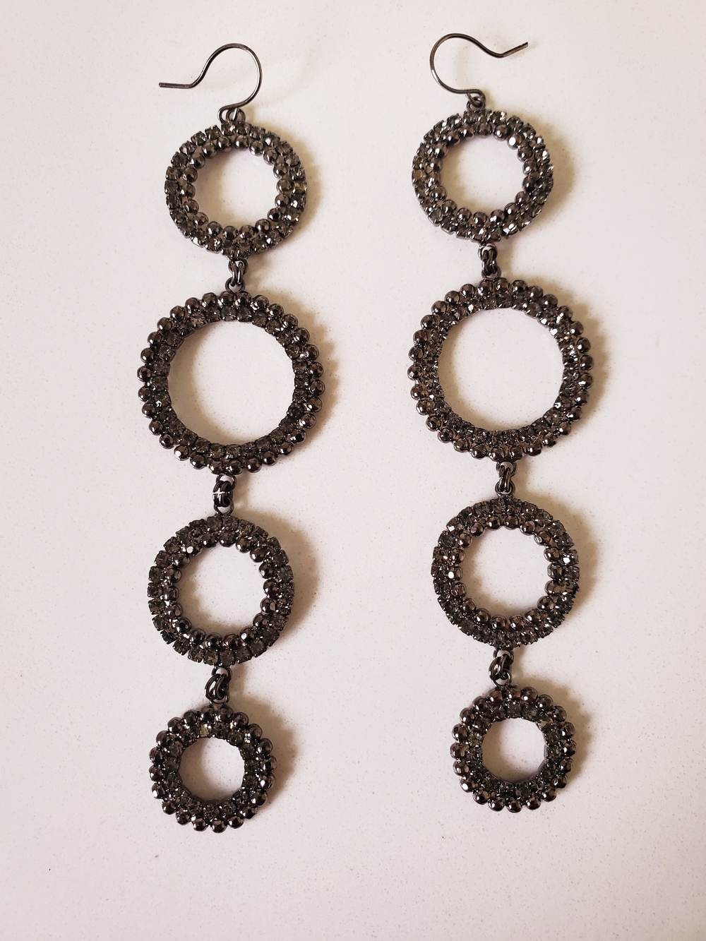Nicole by Nicole Miller Gunmetal Multi-Ring Drop Earrings